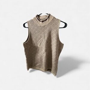 Guess Tan Patterned Tank Top Lola sweater coffee and travertine